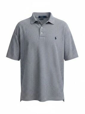 Polo Ralph Lauren Men 3XB Big & Tall Pima Soft Touch Shirt Blue & White stripped